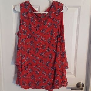 CATO dark pink with blue flowers